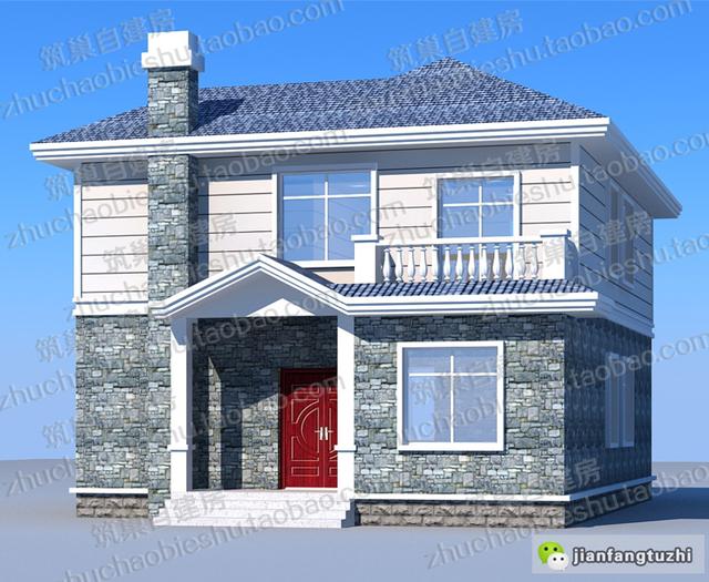 帶落地窗復(fù)式二層別墅施工圖，15×11米，清新自然，設(shè)計(jì)很有立體感