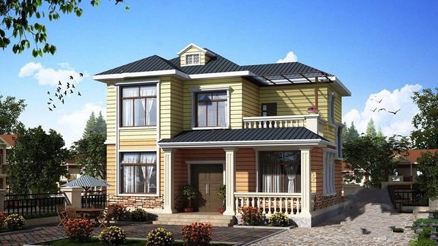 二層農村獨棟別墅設計圖，16萬就能建成