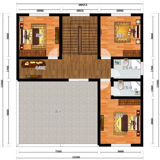 三層豪華復(fù)式別墅設(shè)計圖，挑空客廳+旋轉(zhuǎn)樓梯