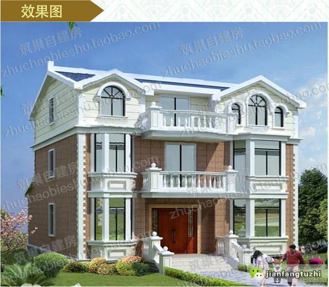 農村三層別墅設計施工效果圖，設計的很精致