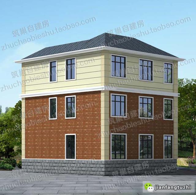 25萬三層簡歐實用自建房全套施工圖，9×11米，戶型設計簡潔大氣