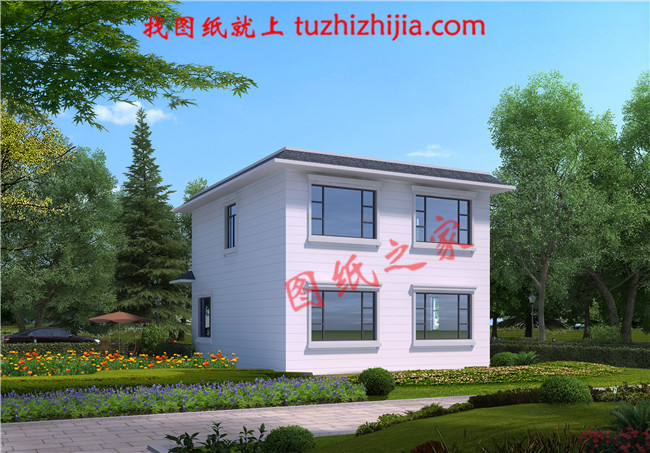 10萬內2層小洋樓設計圖，平屋頂，戶型設計合理