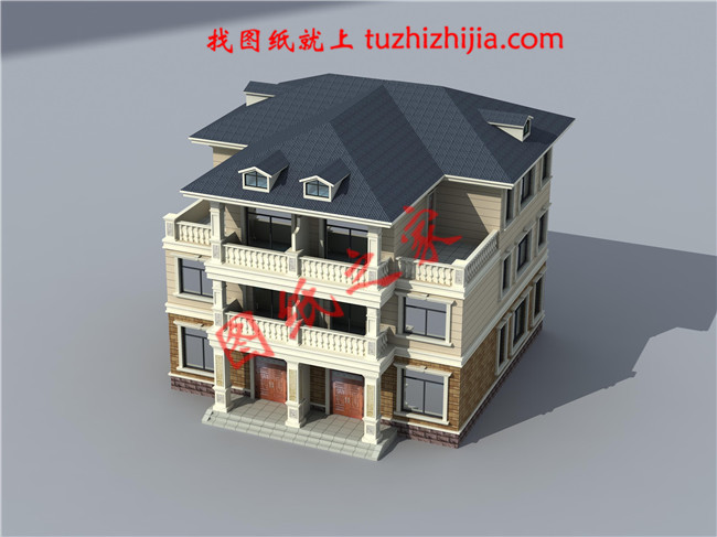 兄弟四間三層雙拼別墅設計圖，造價40萬左右