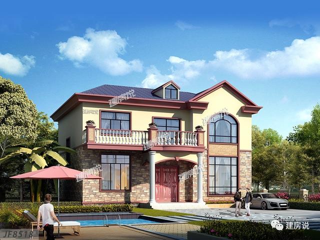 有宅基地一定要蓋一棟別墅，這款二層別墅設計圖推薦給你