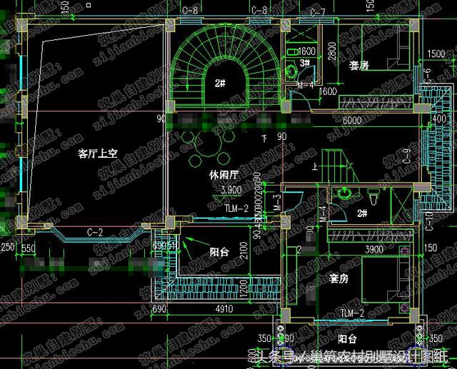 2款四層帶挑空客廳農村別墅設計施工圖，適合家里人口多的大家庭建造
