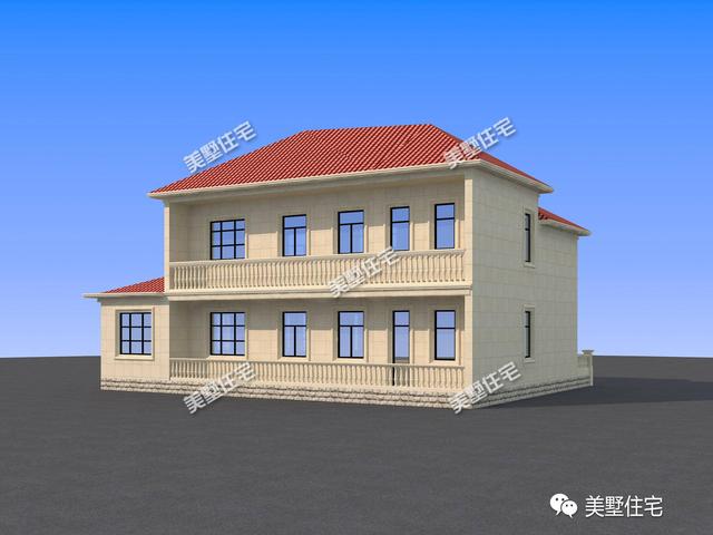 小進深農村二層別墅設計圖，帶堂屋的設計，4室3廳