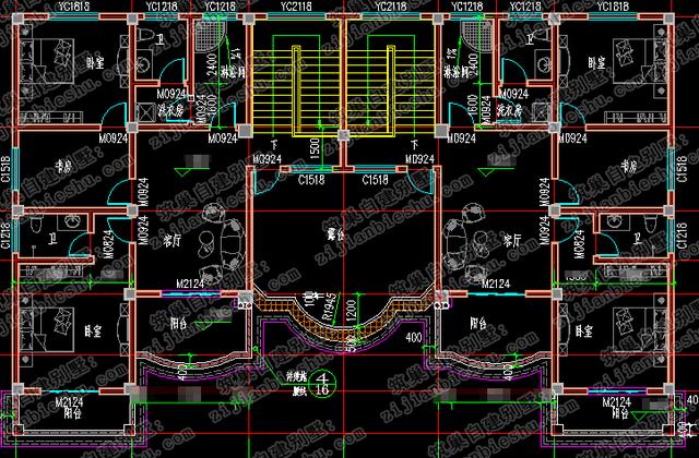 新款大開間帶堂屋農村雙拼三層別墅全套施工圖，適合農村兩兄弟建造