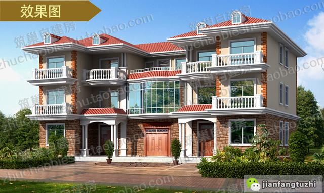 新款大開間帶堂屋農村雙拼三層別墅全套施工圖，適合農村兩兄弟建造