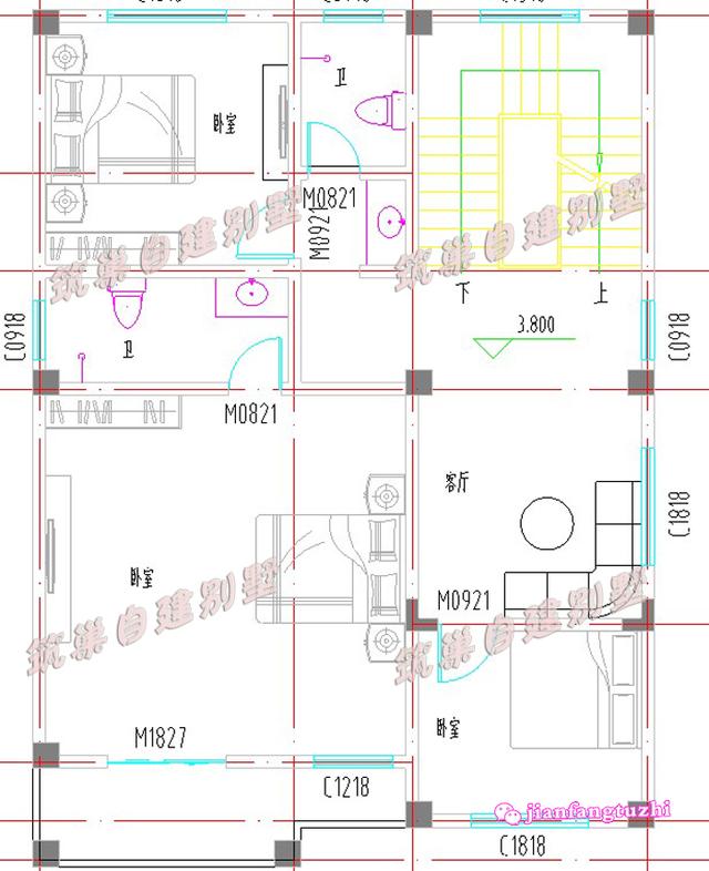 分享一款半封閉陽臺+露臺農村三層房屋設計圖片，外觀爽朗大氣