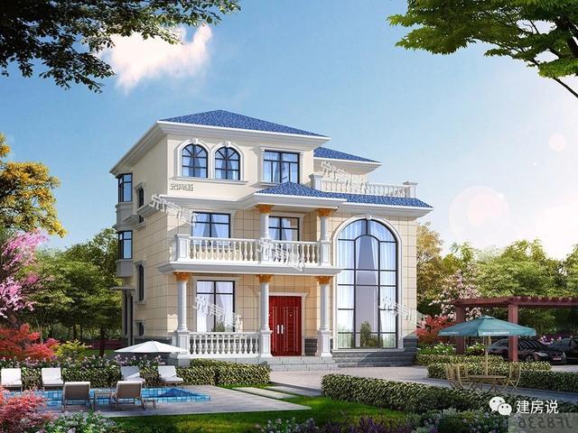 私人訂制的三層別墅設(shè)計圖，外型清新靚麗，空間利用的很合理