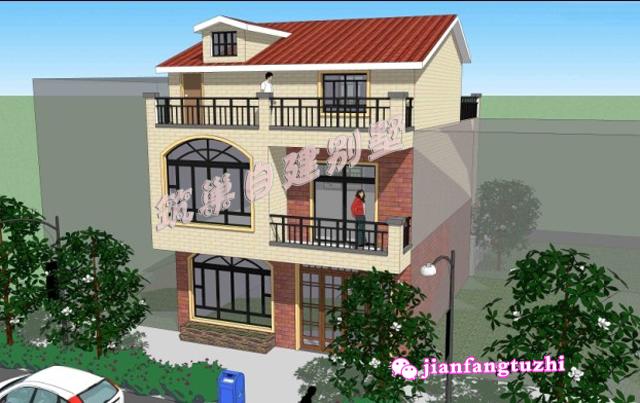 帶庭院農(nóng)村自建別墅設(shè)計圖，不管院子設(shè)在前邊后邊，都有好處