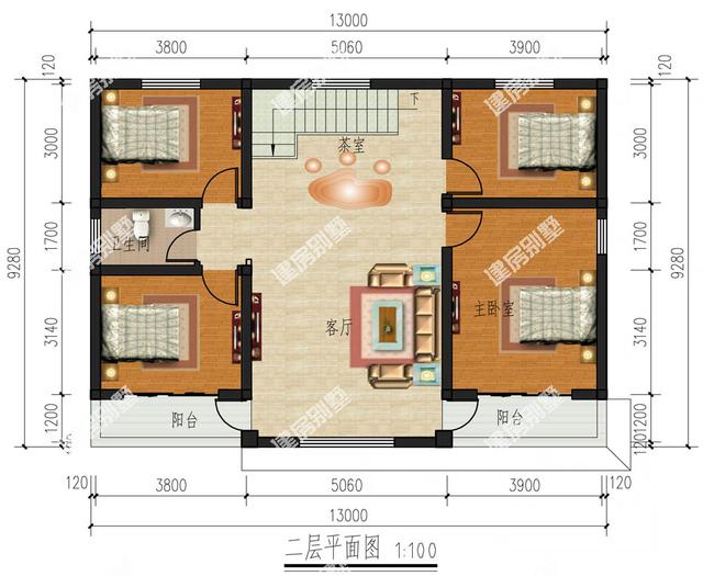 3款二層農(nóng)村別墅設(shè)計(jì)圖，開間13米，款款都精致