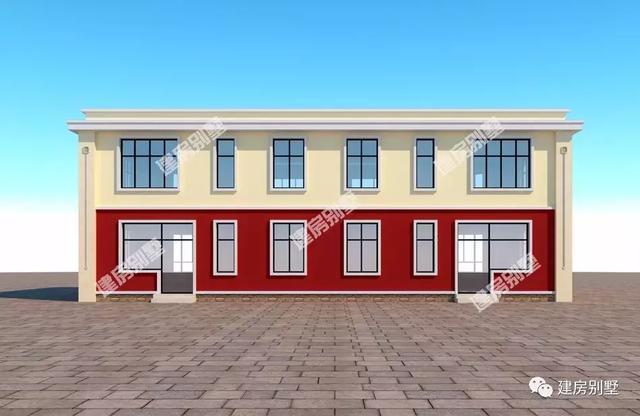 兩層雙拼別墅設計圖，平屋頂帶飄窗，造價很經濟哦