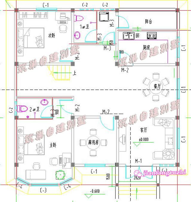 二層農村歐式別墅全套設計圖施工方案，同一個戶型不同的外觀