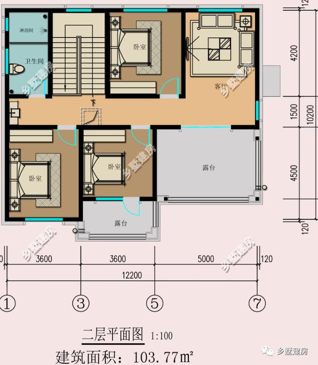 農村別墅設計圖，12X10米，造價18萬，還沒建房的抓緊了