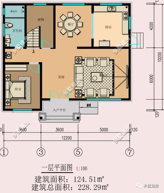 農村別墅設計圖，12X10米，造價18萬，還沒建房的抓緊了