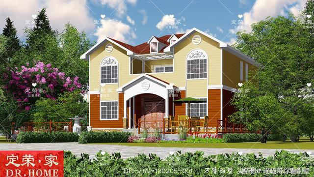 占地14×14米二層別墅設(shè)計(jì)圖，風(fēng)格簡(jiǎn)約，層次感很強(qiáng)