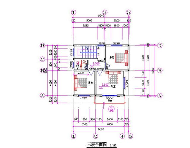 三層簡約大氣帶堂屋農村自建房設計圖，簡潔大氣