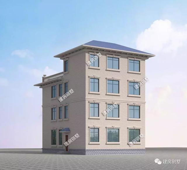 帶大露臺的四層自建房設計圖，既能滿足晾曬的需要，又能提供休閑的平臺