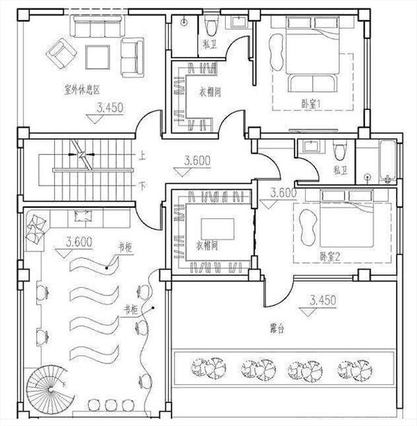 三層簡約現代風別墅設計圖，帶車庫，設計的別具一格不落俗套，造價30w左右。