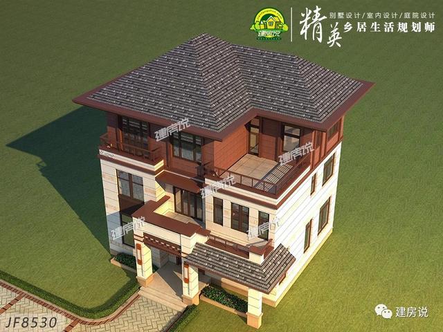 占地120平的三層新中式別墅設計圖，外觀洋氣，布局實用，享受！