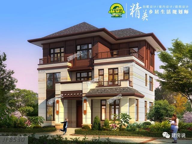 占地120平的三層新中式別墅設計圖，外觀洋氣，布局實用，享受！