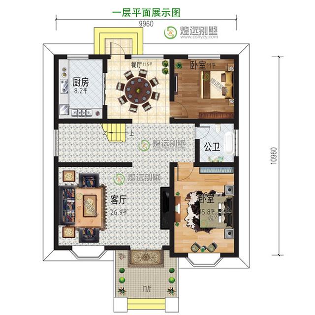 10x11米農村三層別墅自建房，簡歐風情。