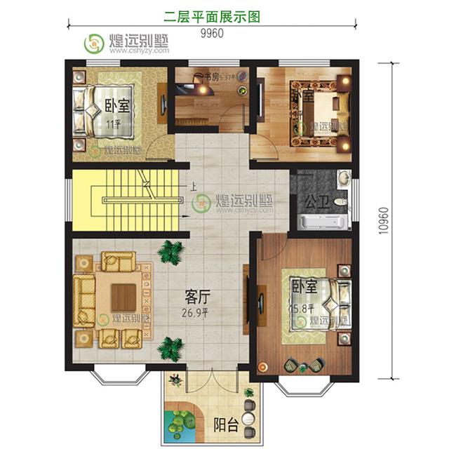10x11米農村三層別墅自建房，簡歐風情。