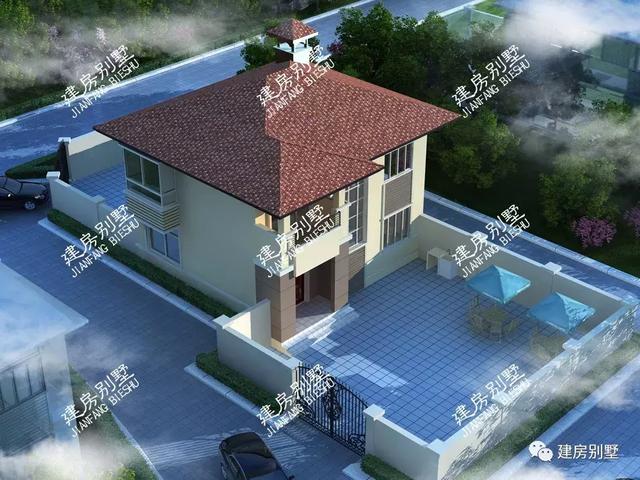 兩棟進深都是8.6米的二層別墅設計圖，飄窗不僅是好看，而且真的很實用，20萬就能建成。