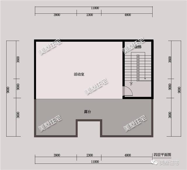 11X9米四層小宅基地現代別墅設計圖，外觀精致，布局合理。
