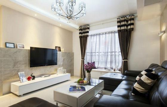 110平米的三房小戶型現代風格裝修，尤其是電視墻很吸眼，誰見過？