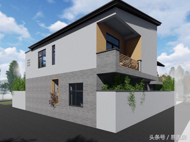 17.9m×12.2m二層新中式別墅設計圖，帶樓梯天井+4大露臺，造價48萬。