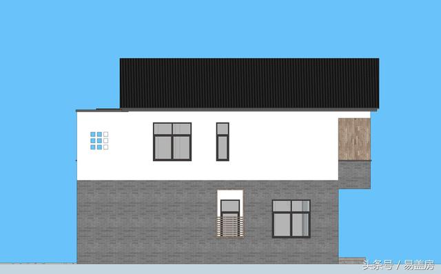 17.9m×12.2m二層新中式別墅設計圖，帶樓梯天井+4大露臺，造價48萬。