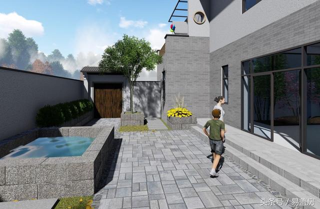 17.9m×12.2m二層新中式別墅設計圖，帶樓梯天井+4大露臺，造價48萬。