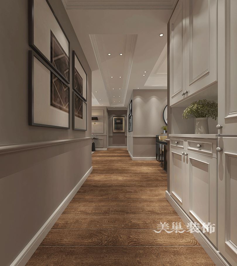 130平三室兩廳混搭風格裝修，以美式為主基調，營造出一種懷舊、浪漫的感覺