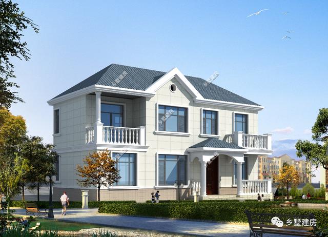 兩款宅基地小的二層別墅設計圖，精致大氣，造價只要17萬？