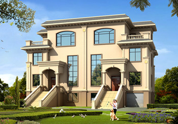 農(nóng)村兄弟雙拼三層小別墅設(shè)計圖紙，帶地下室，帶地下車庫