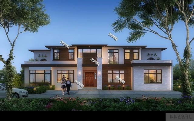 二層現代別墅設計圖，多臥室帶露臺，外觀時尚，建一棟絕對能在村里賺足了面子。