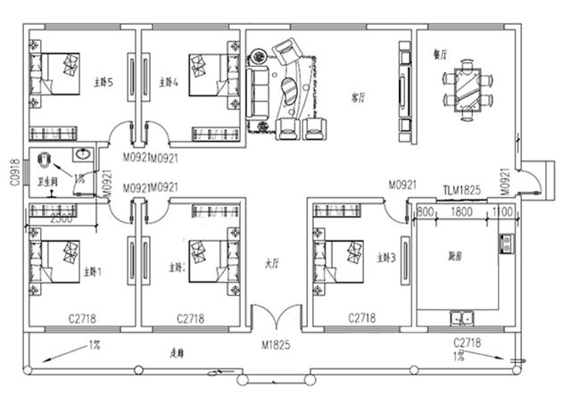 一層農村別墅設計圖，設計新穎，不僅住著舒服，而且造價經濟實惠。