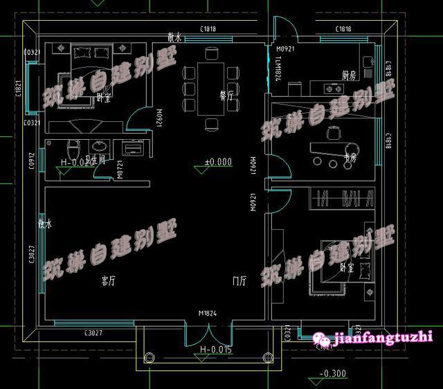 13x11米一層農村別墅設計圖，帶有功能設計布局方案，適合自己的才是最好的戶型！
