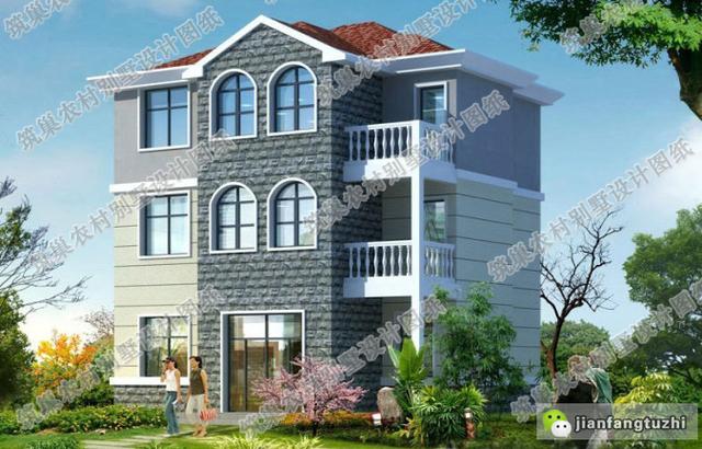 11×11米三層別墅設計圖，帶車庫，簡潔大方經濟實用，造價28萬