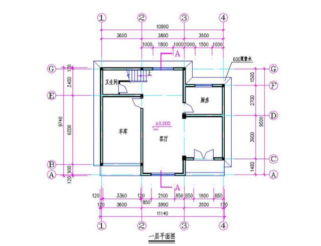 占地100平米的三層別墅設計圖，帶車庫，簡單實用，造價25萬，特別適合農村建設。