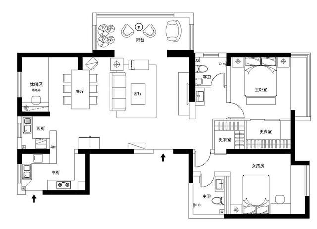 156平三室現(xiàn)代簡約風裝修，全包16萬，效果太贊了