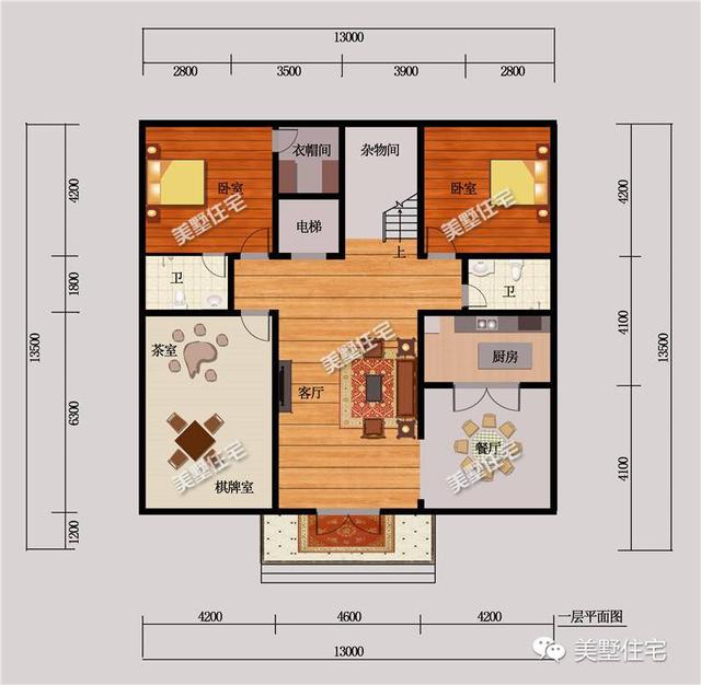 占地約175平米的三層別墅設計圖，戶型方正，外觀清新簡潔，布局實用