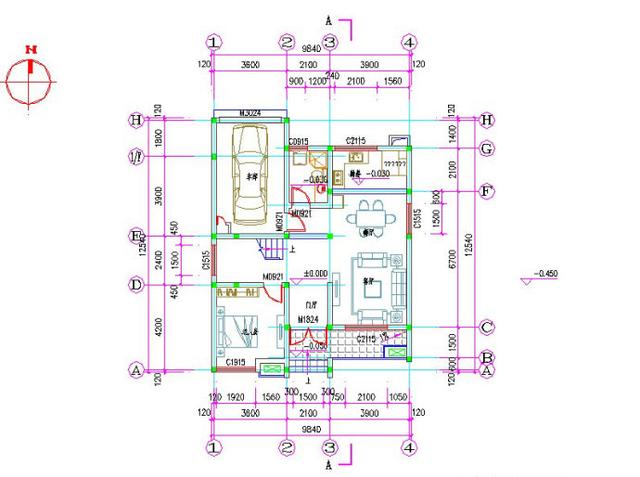 10x12米三層中式農(nóng)村自建房，帶車庫，造價30萬。