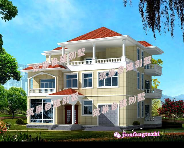 占地140平米的三層農村自建房，帶大露臺+觀景涼亭，簡單實用