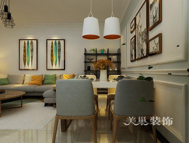 105平三室現代簡約風裝修，全包造價11.5萬，營造一種輕松、自由的環境。