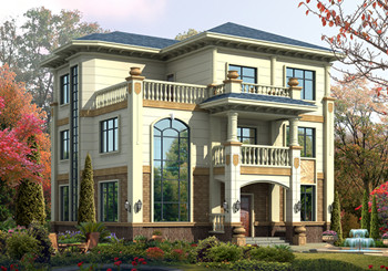 50萬左右農村三層別墅設計圖，歐式的外觀大氣沉穩