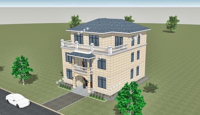 三層簡歐農村自建房，戶型方正，簡潔、樸實，是鄉村自建房不錯的選擇。