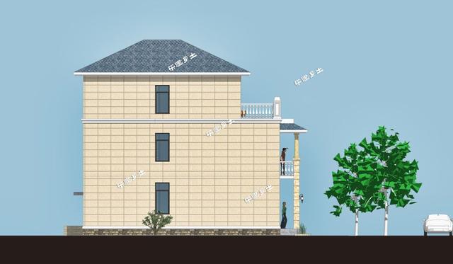 三層簡歐農村自建房，戶型方正，簡潔、樸實，是鄉村自建房不錯的選擇。